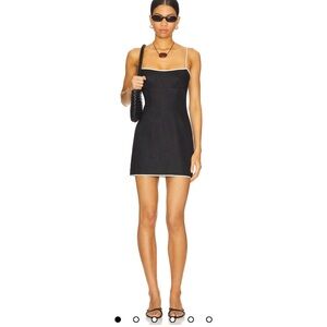 Lovers and Friends Miles Black Linen Mini Dress Size Small